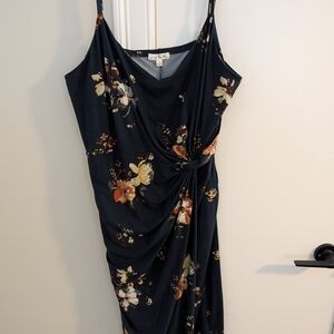 Nine Britton Navy Floral Midi Wrap Dress